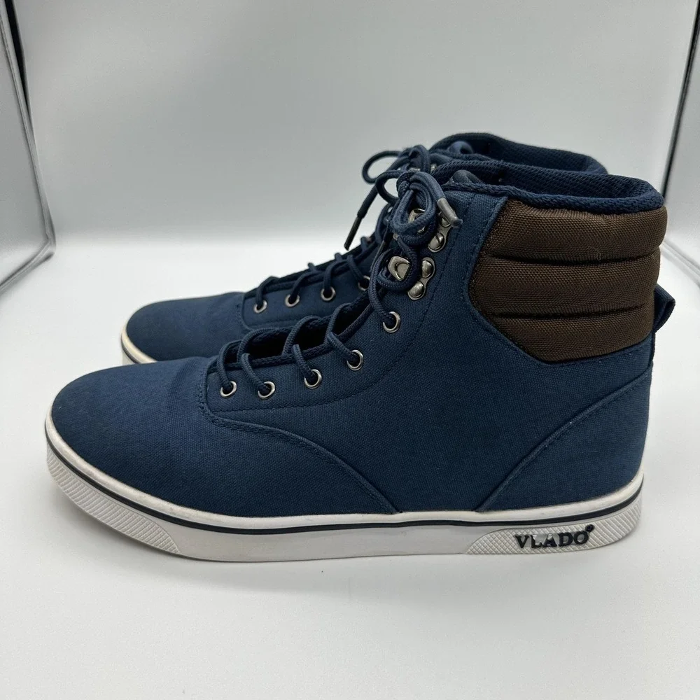 Vlado Shoes Mens Size 9 Blue Milo High Top‎ Lace Up Sneakers Casual IG-2711-14